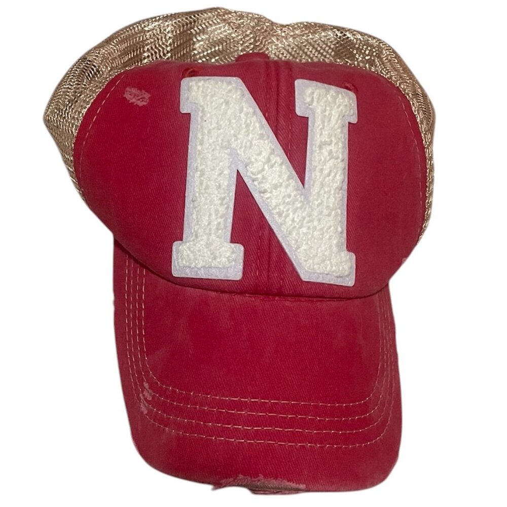 Nebraska Trucker Hat, mesh back and snap closure